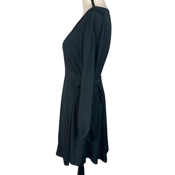 Abercrombie & Fitch Small Mini Wrap Dress Long Sleeve Surplice V-Neck A-Line - Picture 6 of 10